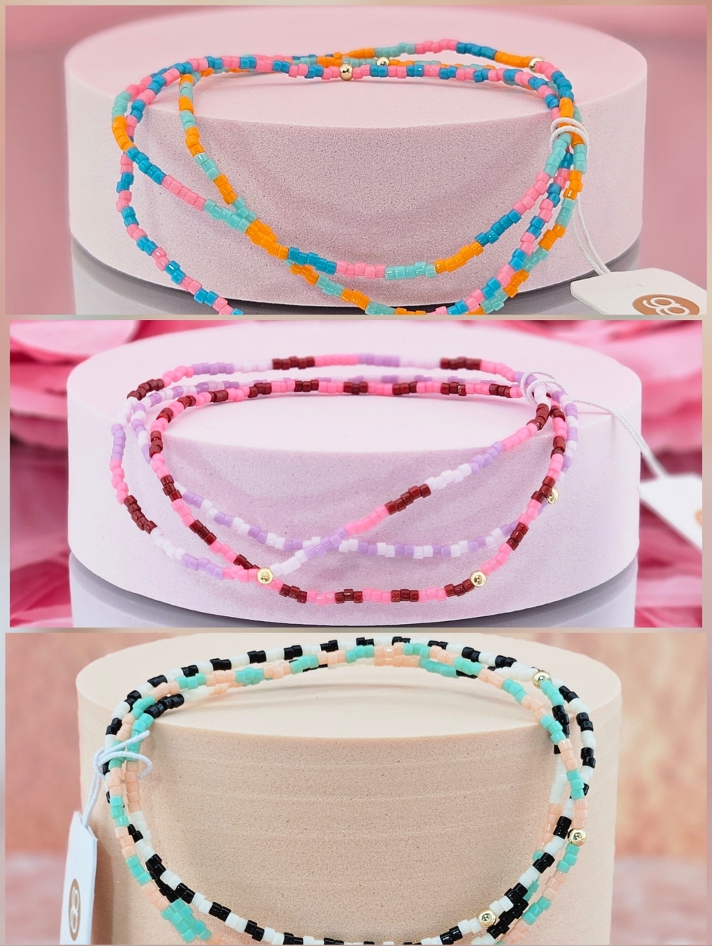 BUNDLE 3 Gorjana Bracelets Sets Multi Gigi Beaded Striped Boho Festival Indie